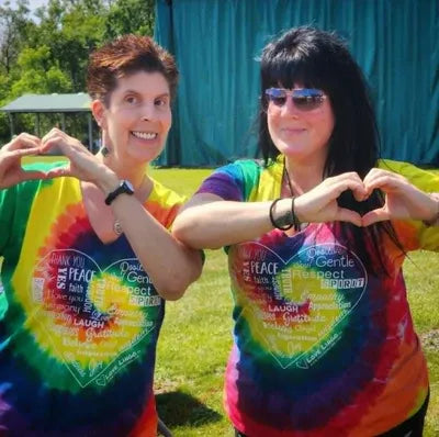 Love Lingo Tie-Dye Tee/Positive Energy Female V-Neck Shirt.