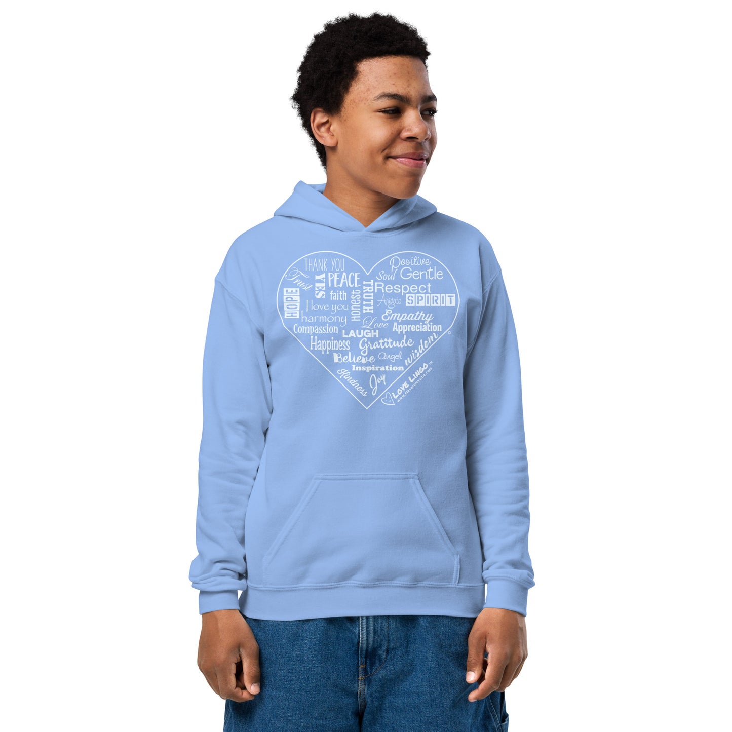Positive Inspirational Youth heavy blend hoodie.
