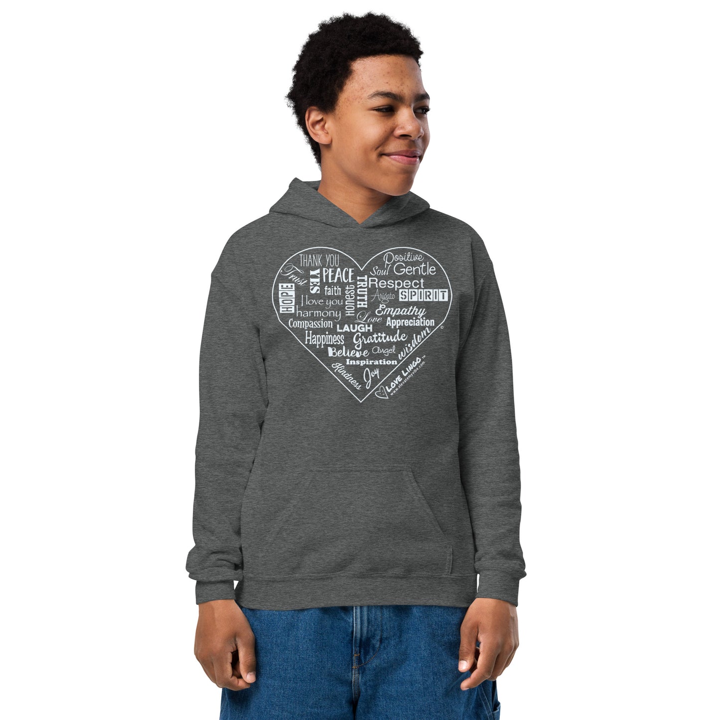 Positive Inspirational Youth heavy blend hoodie.