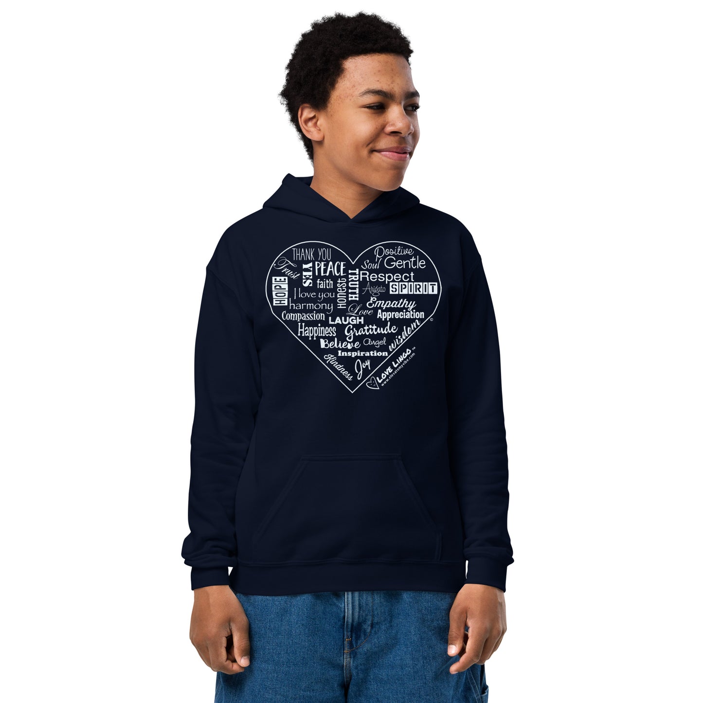 Positive Inspirational Youth heavy blend hoodie.
