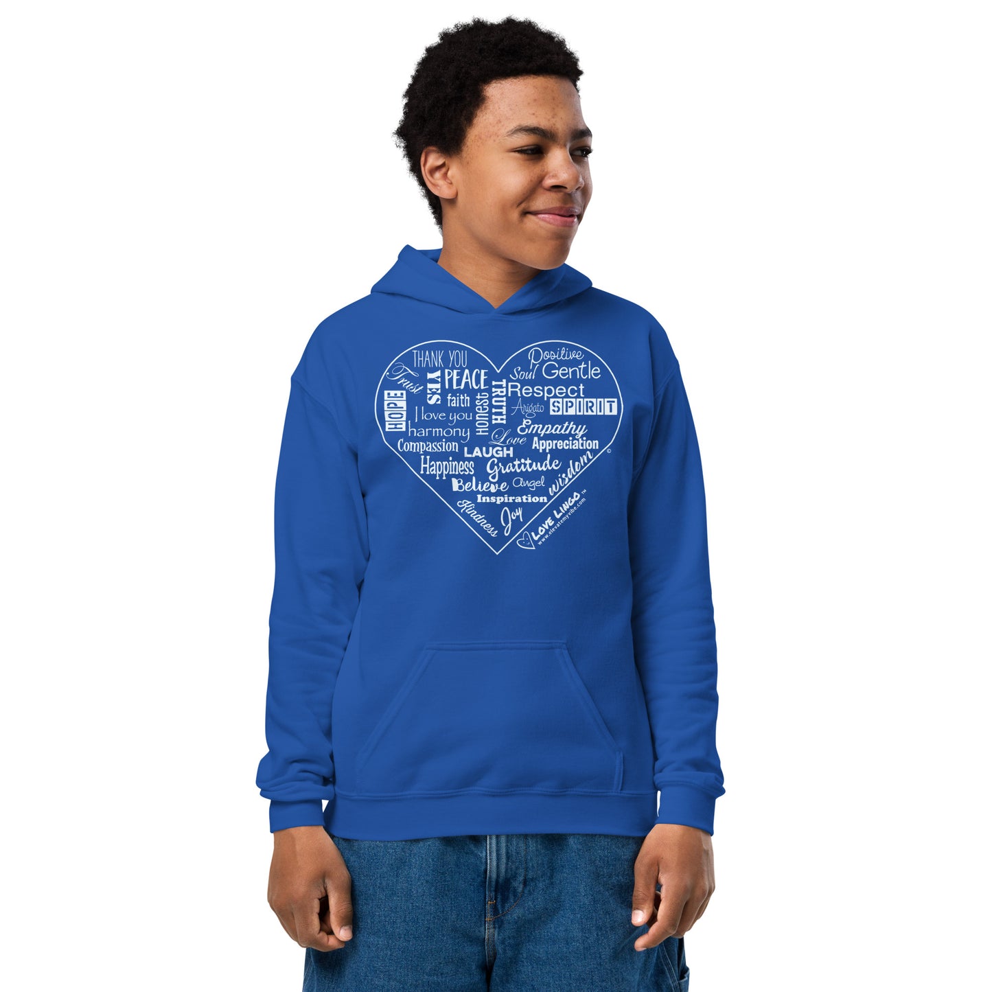 Positive Inspirational Youth heavy blend hoodie.
