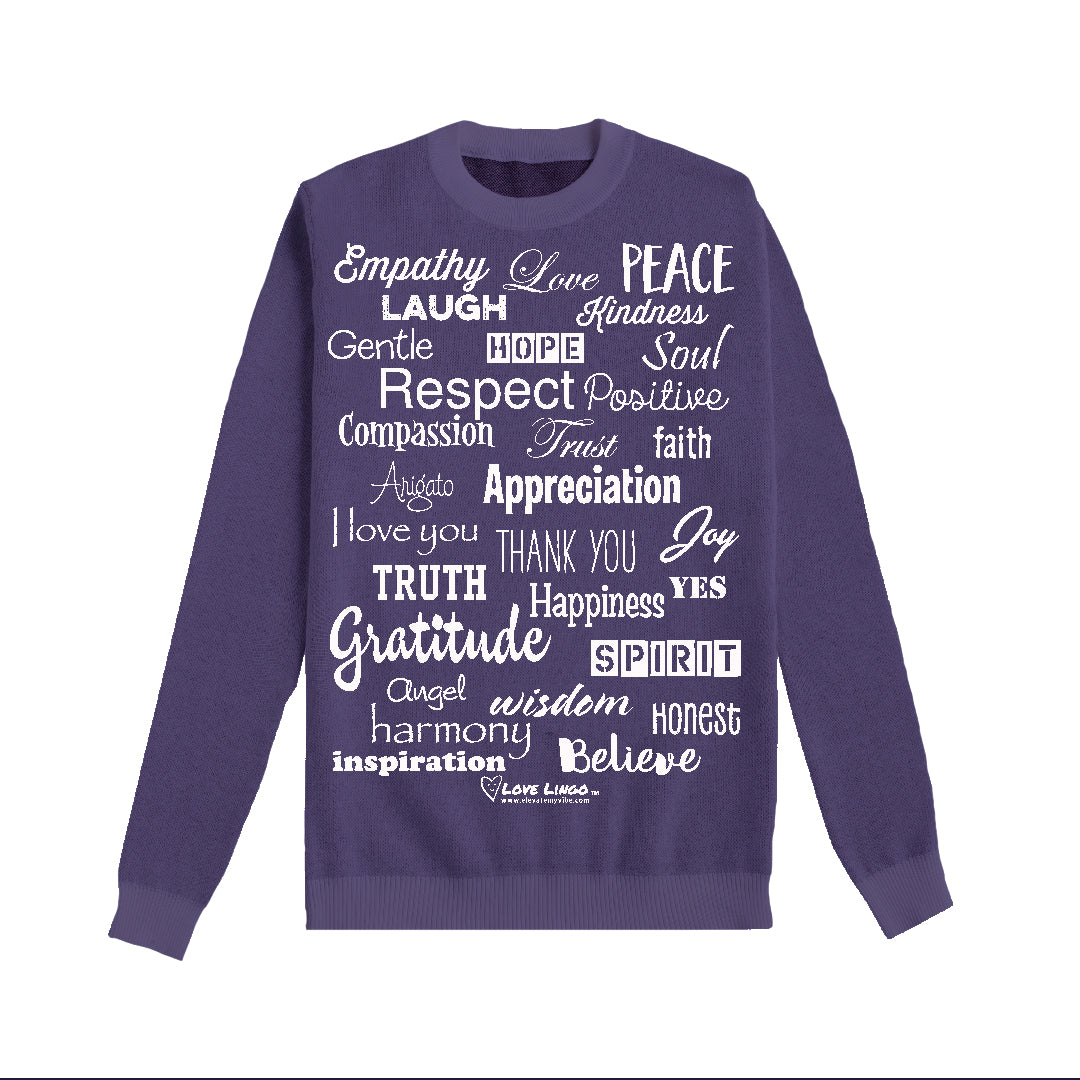 Violet Love Lingo Positive Affirmation Sweater