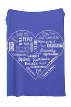 Love Lingo Inspirational Heart Blanket Royal Blue