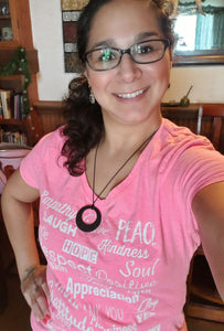 Neon Pink Heather V-Neck | Spiritual Positive Message Shirt