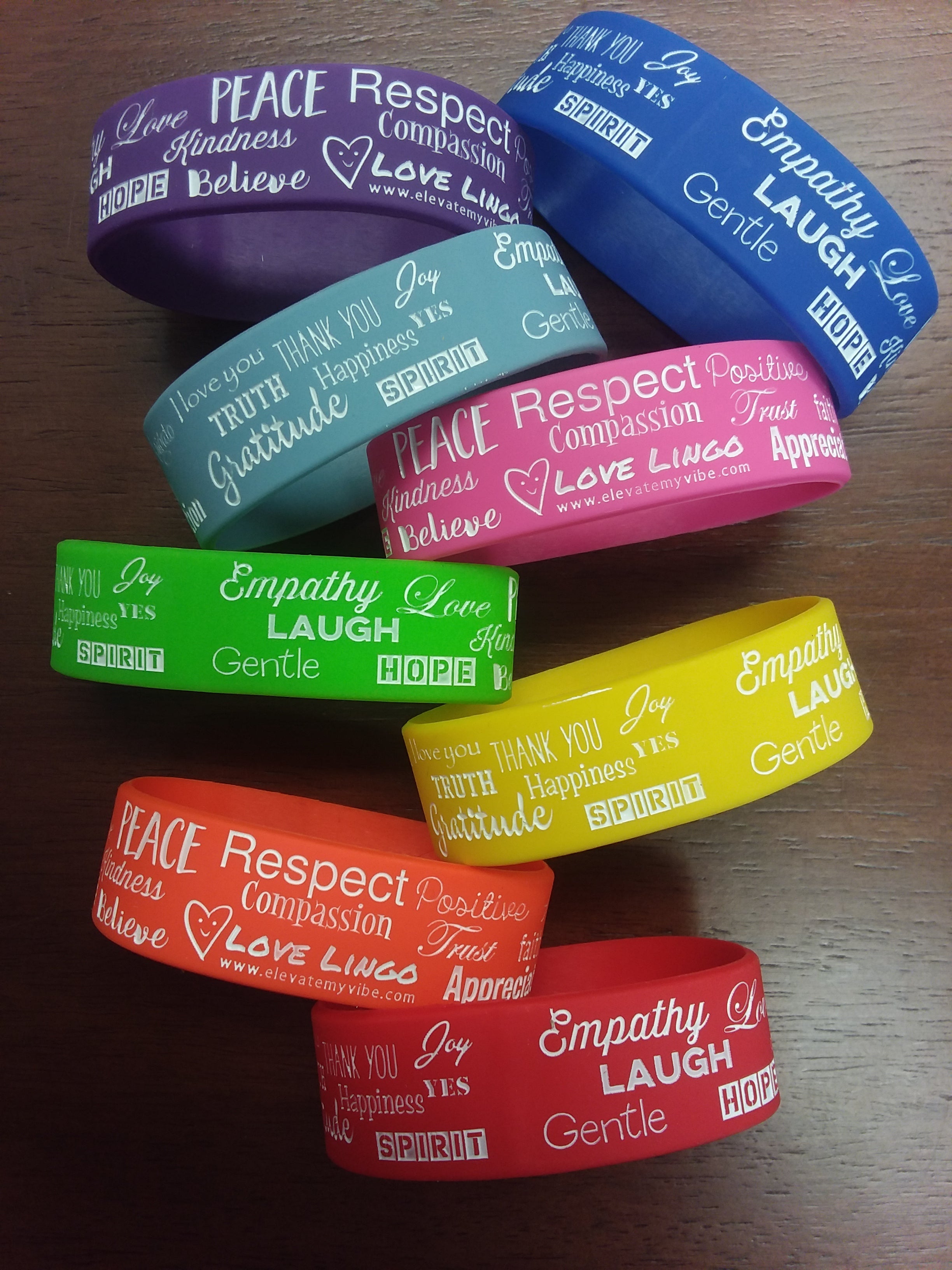 Positive Message Wristbands | Chakra Colors | Love Lingo – Love Lingo ...