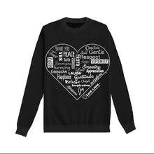 Love Lingo Inspirational Heart Black Sweater