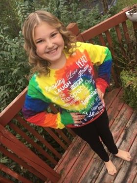 Long Sleeve Unisex Tie-Dyed Rainbow Love Lingo T-Shirt