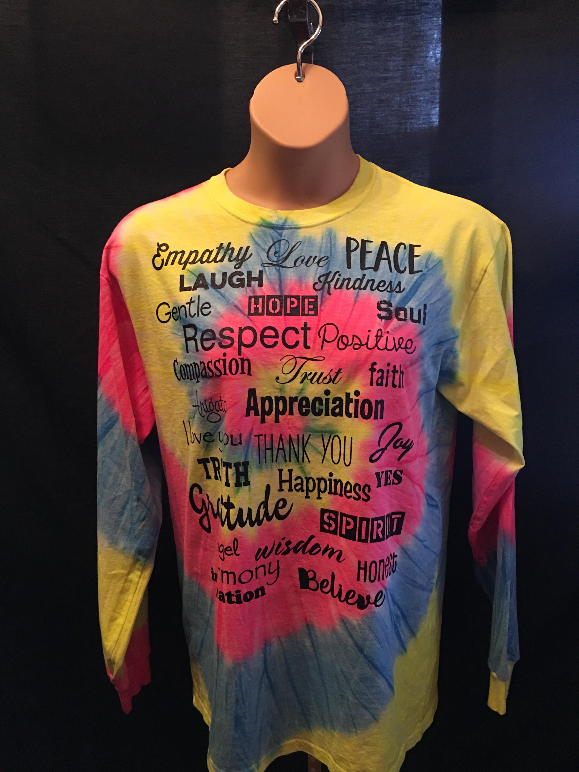 Love Lingo Long Sleeve Unisex Neon Tie Dye T-Shirt from Love Lingo