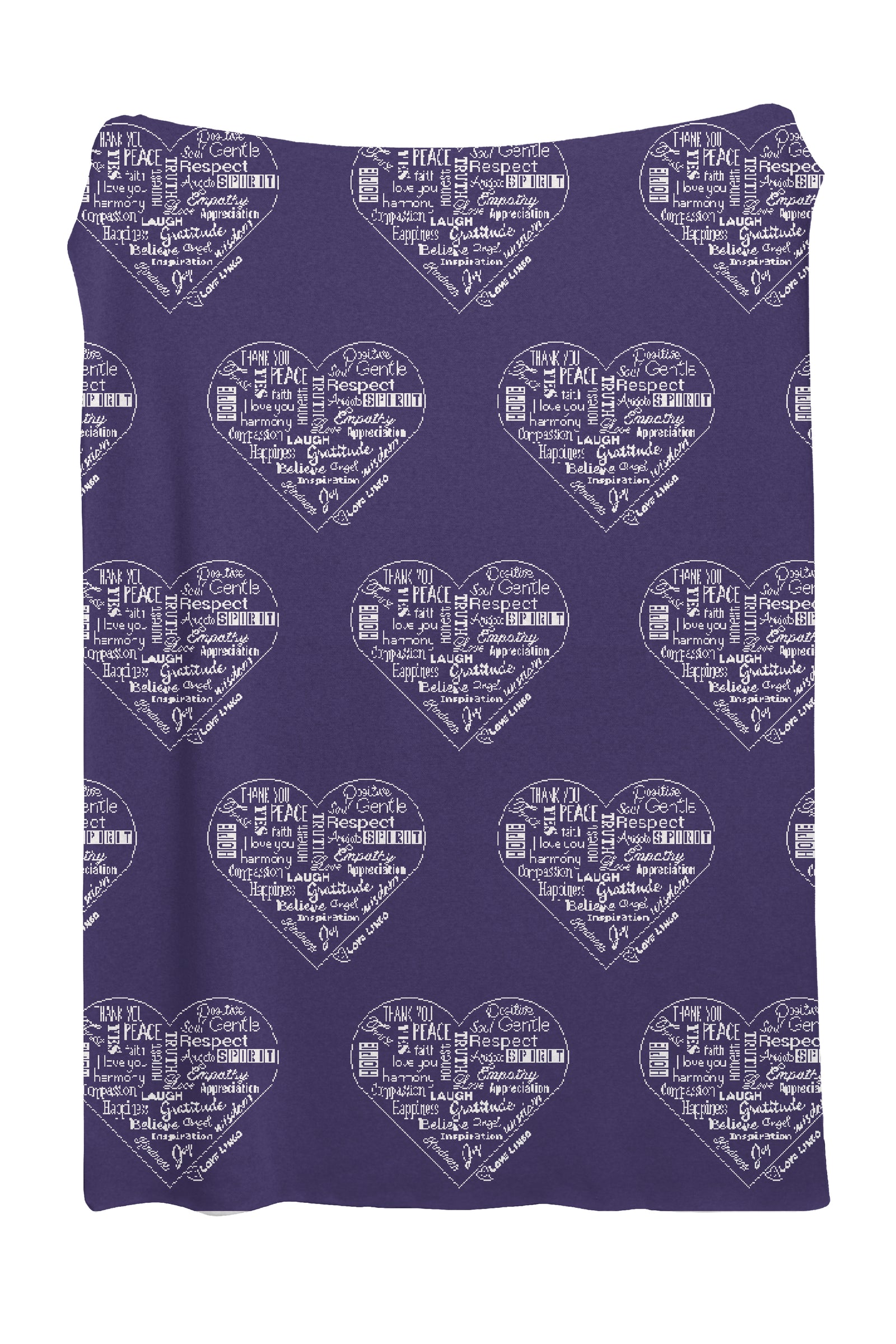 Love Lingo Inspirational Multiple Hearts Blanket - Violet