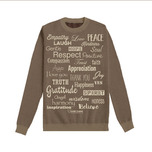 Peanut Brown Love Lingo Positive Affirmation Sweater