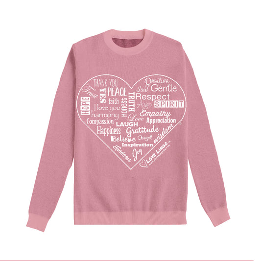 Love Lingo Pink Inspirational Heart Sweater