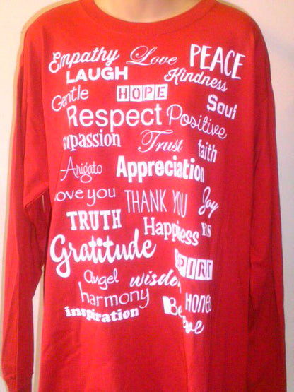 Cardinial Red Love Lingo Unisex Long Sleeve T-Shirt