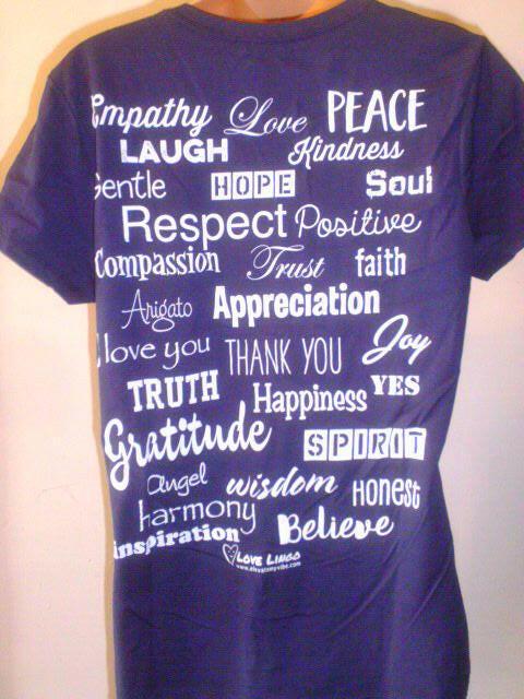 Love Lingo Navy Blue Ladies V-Neck Tee Shirt