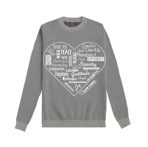 Love Lingo Inspirational Heart Gray Sweater