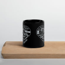 Love Lingo Heart Design Black Glossy Mug (11 and 15 ounce)