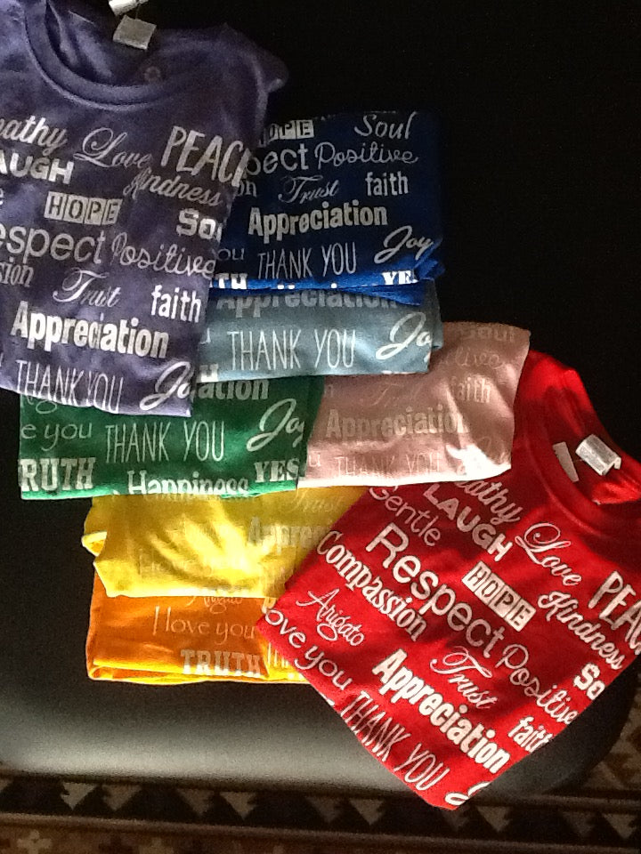 Love Lingo Set of 8 Chakra Colors Tees