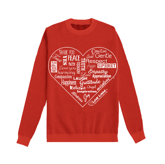 Love Lingo Inspirational Heart Chili Red Sweater