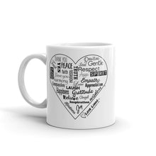 Love Lingo Positive Heart Mug 11 oz and 15 oz (Black Heart)